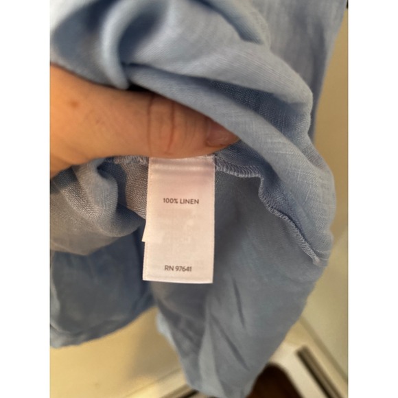 NWT $69 J Jill Cornflower Blue Linen Button Front Sleeveless Shirt Size S - Picture 4 of 7